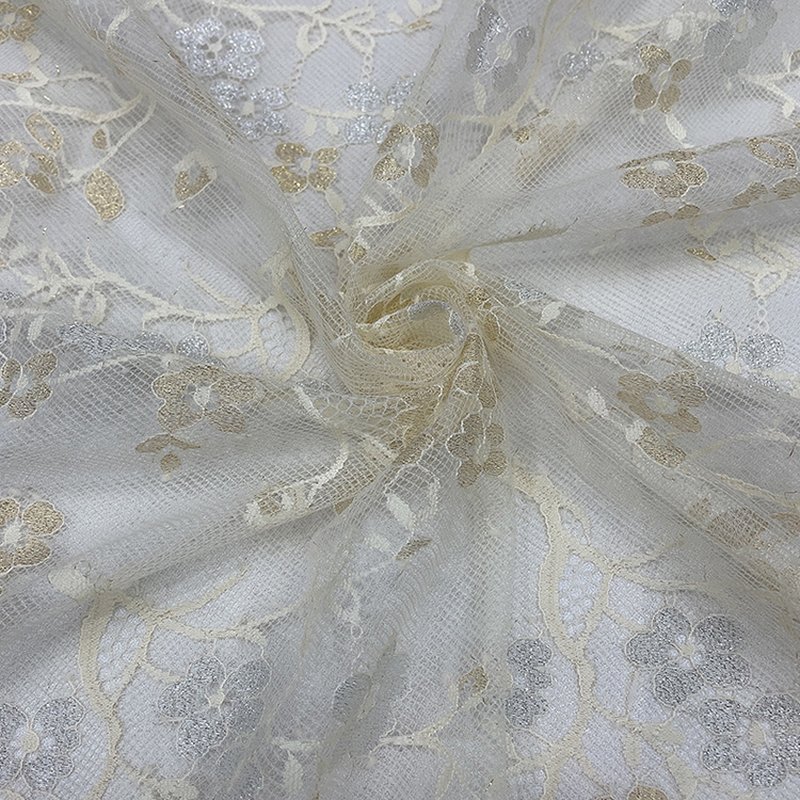 Lace Fabric Dress Floral Nylon Foil for Women's Wear Wholesale Supplie 2